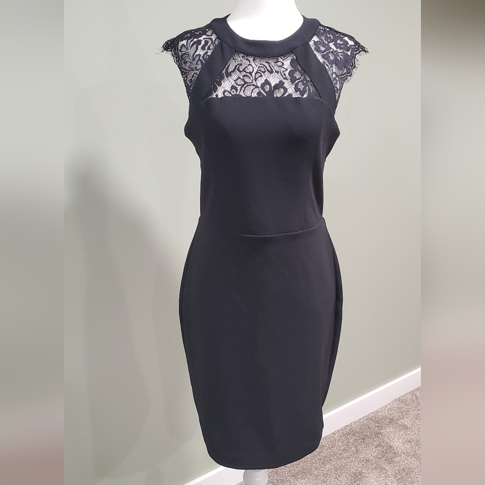 Express Black Dress with Lace Detail